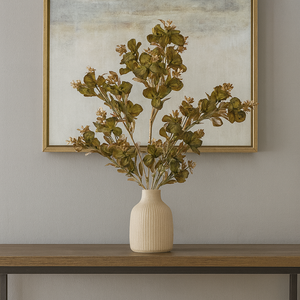 29" INCH Long Artificial Flower Stems – Flower Bunch in Metallic Gold and Shades of Green with Extension, Bendable Branches for Vase, Ginger Jars, Home Decor, Wedding Decor