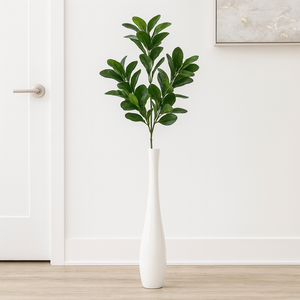 31" INCH Tall Artificial Ficus Leaves – Long, Realistic GREEN Ficus Stem – Faux Floral Stem for Vases, Bouquets, Wedding Centrepieces, and DIY Home Decor