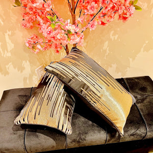 Pillow Case with Filler Rectangular Cushion Cover Throw and Pillow Insert in BLACK Colour - Set of 2 with Zipper