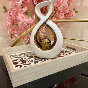 Tray Rectangular Light Brown Colour Wood and Glass Serving Tray Storage Tray Available in TWO SIZES Home Decoration Bathroom Decor Floral Design Living Room Display Tray