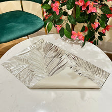 Placemats in Silver Rectangular Dining Table Mats with Special Layer Underneath Preventing Spills and Messes, Leaf Design Placemats for Dining Table Wedding Parties Accent Centrepiece