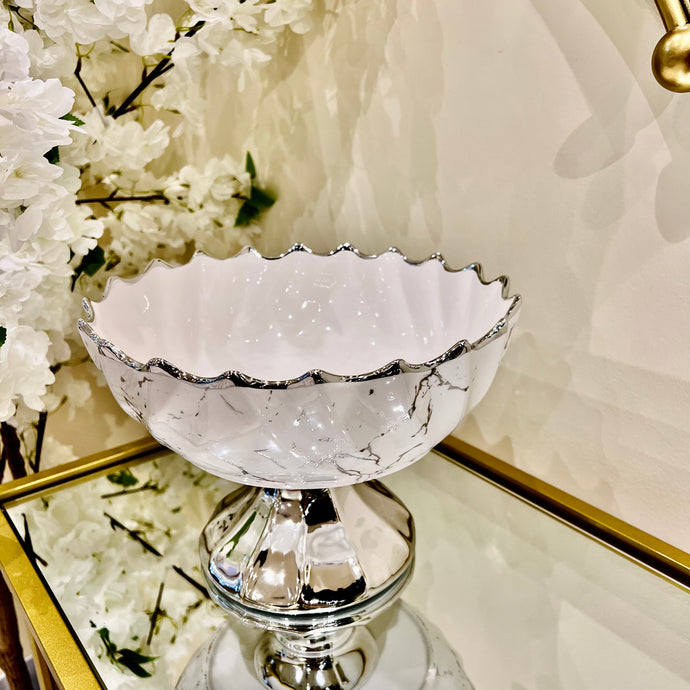 Fruit Plate Chocolate Bowl Glass Fruit Basket Decorative Tray Marble look High-End Vintage Candy Dish