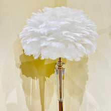 Feather Floor Lamp Standing Lamp with Gold Finish and White Feather Lampshade for Living Room Modern Floor Lamp Decorative Lamp for Bedroom Office Decor