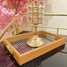 Tray Rectangular Bamboo Brown Colour Wood and Glass Serving Tray Storage Tray Available in TWO SIZES Home Decoration Bathroom Decor Living Room Display Tray