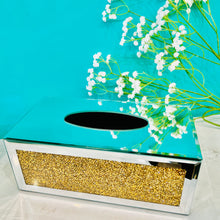 Crystal Tissue Box Glass Luxury Tissue Holder Living Room/ Office/ Bedroom Decorative Storage Box in Gold OR Silver