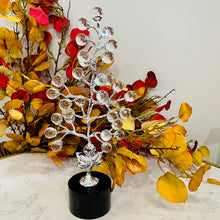 Crystal Tree Marble Sculpture Centre Piece Home Decoration in Gold OR Silver with Black Marble