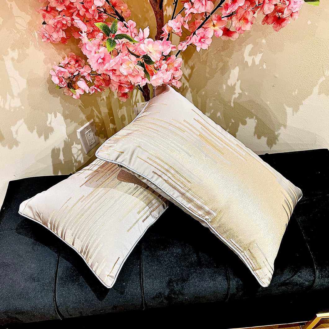 Pillow Case with Filler Rectangular Cushion Cover Throw and Pillow Insert in GREY Color - Set of 2 with Zipper