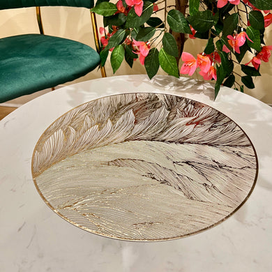 Placemats in Gold Round Dining Table Mats with Special Layer Underneath Preventing Spills and Messes, Leaf Design Placemats for Dining Table Wedding Parties Accent Centrepiece