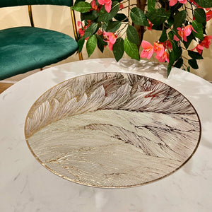 Placemats in Gold Round Dining Table Mats with Special Layer Underneath Preventing Spills and Messes, Leaf Design Placemats for Dining Table Wedding Parties Accent Centrepiece