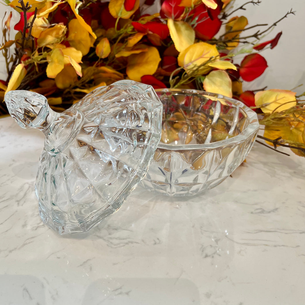 Glass Bowl Storage Crystal Jar with Lid in Gold OR Crystal Transparent Colour