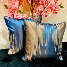 Pillow Case with Filler Cushion Cover Throw and Pillow Insert in BLUE Colour - Set of 2 with Zipper
