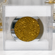 Drink Coasters Gold Crystal Cup Mats Round for Coffee, Tea or any other Beverage Mugs Elegant Crushed Diamond Bling Table Accessories (ONE PIECE INCLUDED)