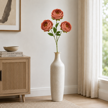 31" INCH Large Peonies Artificial Flower Stem – Realistic Three Blush Peony Heads in One Flower Stem | Decorative Long Faux Flower Stem for Vases, Bouquets, Wedding Centrepieces, and DIY Home Decor