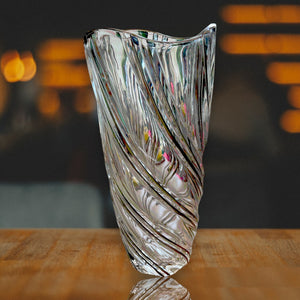 Glass Vase Transparent with Gold High Quality Tabletop Home Decor Accessory Thick Glass