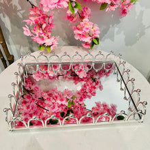 Tray Rectangular Silver Mirror Glass Tray Metal Storage Tray Home Decoration Bathroom Decor Creative Living Room Display Tray