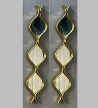 Mirror Water Drop Set of TWO Metal Geometrical Glass Handcrafted Decorative Modern Mirror in Gold