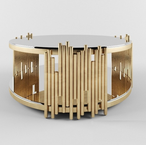 Coffee Table High Fashion Stainless Steel GOLD with BLACK OR TRANSPARENT Glass Double Layers Luxury Centre Table