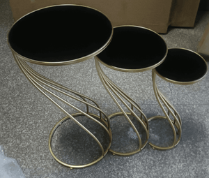 side table nesting tables gold