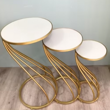 side table nesting tables gold