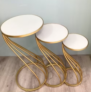 side table nesting tables gold