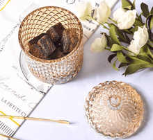 Glass Sugar Bowl Storage Crystal Candy Jar with Lid in Gold, Silver & Crystal Transparent Colour