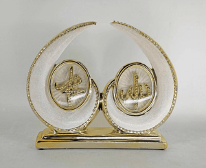 Islamic Centre Pieces Golden Islamic Art Ceramic for Tabletop Decor, Gifting, Offices, Home Decorations
