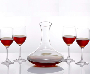 Crystal Glass Juice Decanter, 5-piece Set Juice Drink Glass Container with Crystal Glass Matching Classy Juice Cups