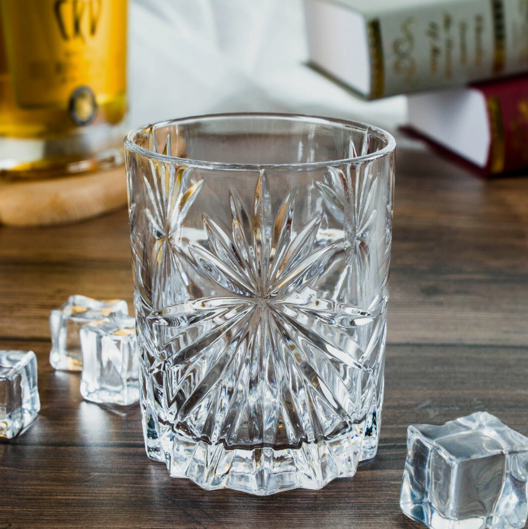 6-piece Set Glasses Drinking Cups Everyday Use Clear Heavy Glass Juice Cups Crystal Colour Glass Set of SIX