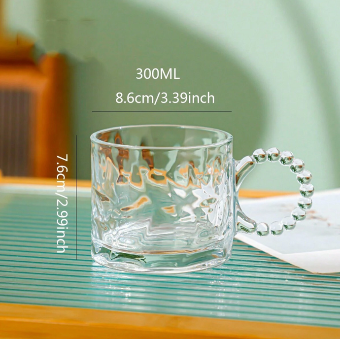 Tea Cups SET of Six Transparent Colour Hot Drink Cups Glass Luxury Looking Coffeecup Juice Mugs Set 6-Pieces
