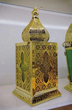 Lantern Gold Centrepiece for Ramadan Decor, LED Lantern for Wedding Decor Event Organizing Holiday Home Decoration