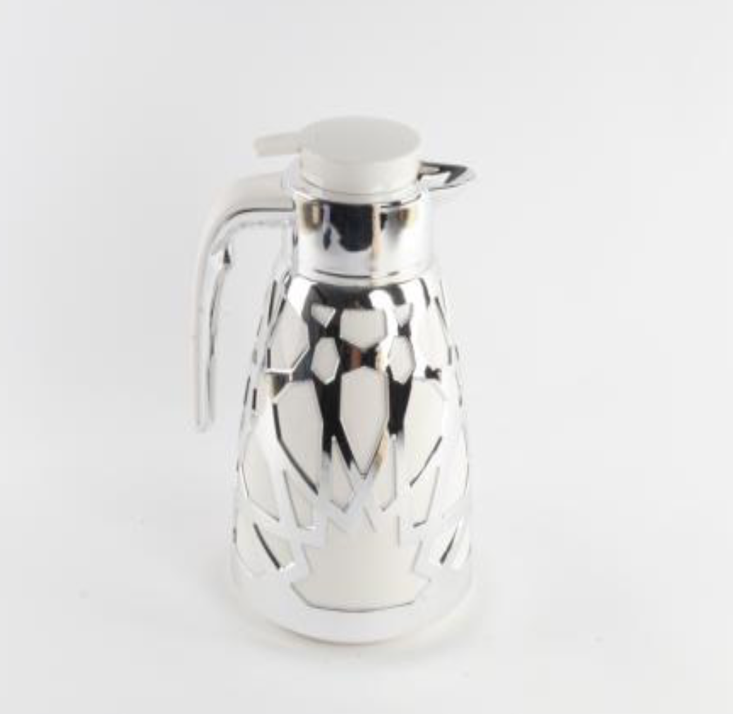 Thermos Creative Design Silver & White Thermal Coffee Carafe Double Walled Thermos for Hot Drinks Hot 12Hours/Cold 24 Hours Pink Glass from the Inside