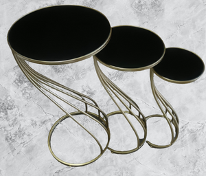 side table nesting tables gold