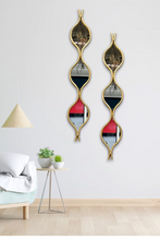 Mirror Water Drop Set of TWO Metal Geometrical Glass Handcrafted Decorative Modern Mirror in Gold