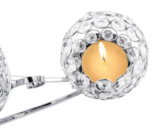 Candle Holders 3 Tiers Crystal Glass Centre Piece in Gold/Silver - AMAZING !