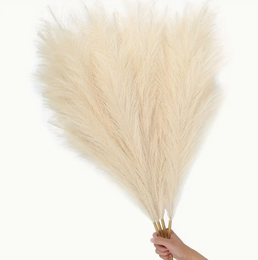 Pampas Grass Artificial 35” inch Long Fluffy Stem for Home Décor of One Stem Available in Many Colour