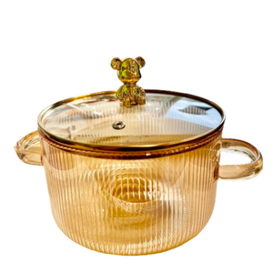 Glass Pot, Heat-Resistant Glass Pan, Saucepan, Glass Pot with Lid For Pasta, Noodle, Soup, Milk, Baby Food, Kitchenware, Cookware