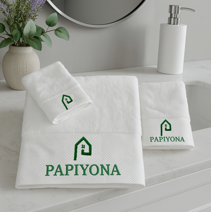 Towel Set 3pcs, Bath Towel, Hand Towel and Washcloth 3-piece Towel Set in White, Nice Packaging for Gift, Powder Room, Bathroom Towels