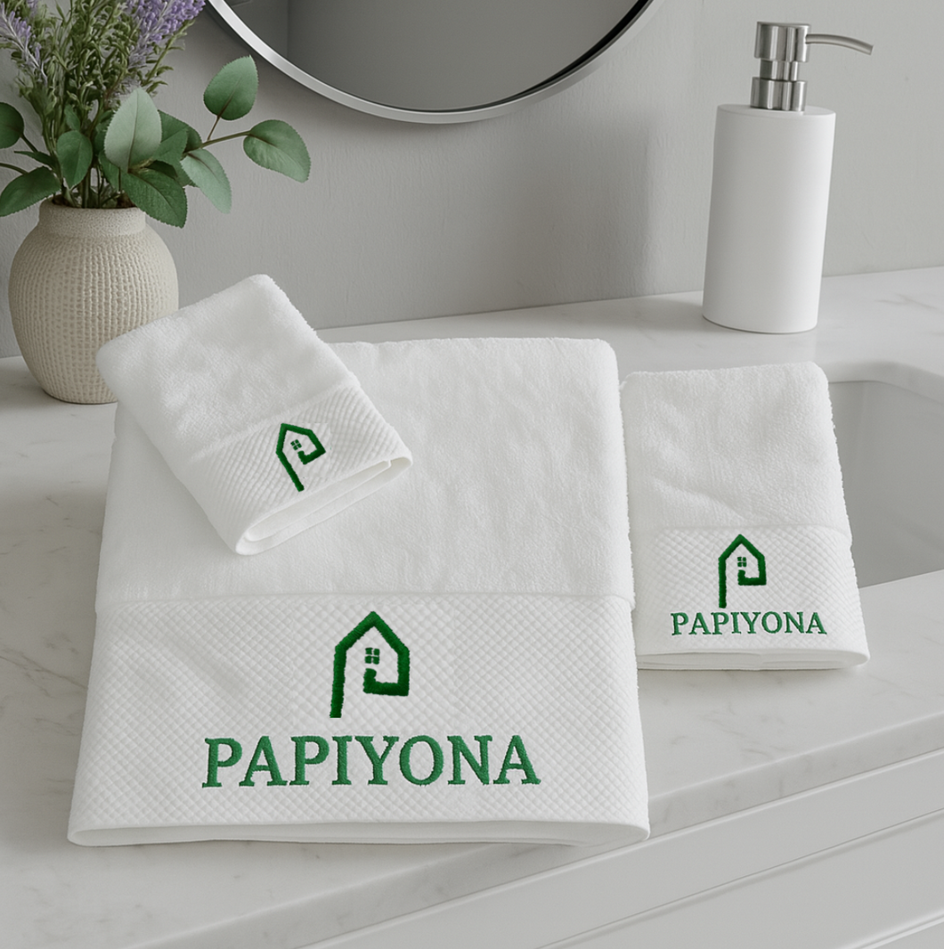 Towel Set 3pcs, Bath Towel, Hand Towel and Washcloth 3-piece Towel Set in White, Nice Packaging for Gift, Powder Room, Bathroom Towels