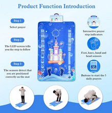 Islamic Prayer Mat Talking Praying Mat Muslim Interactive Salah Rug Islamic Educational Electronic Salah Mat, Gift for Kids with Compass