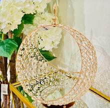 Centre Piece Metal Sculpture Crystal in Gold/Silver Decorative Fruit Basket Tray