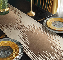 Table Runner in Beige & Brown | 12.5" x 84" plus Tassels – Modern Geometric Design, Elegant Double Layer Dining Table Decor for 4–6 Seater, Coffee Table, Wedding & Holiday Decoration