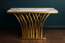 Modern Luxury Gold Console Table with Marble Top | Elegant Entryway Accent