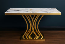 Modern Gold Console Table with Marble Top | Pure Stainless-Steel Luxury Design