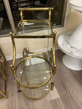 Luxury Gold Serving Cart with Glass Shelves | Stainless-Steel Bar & Tea Trolley