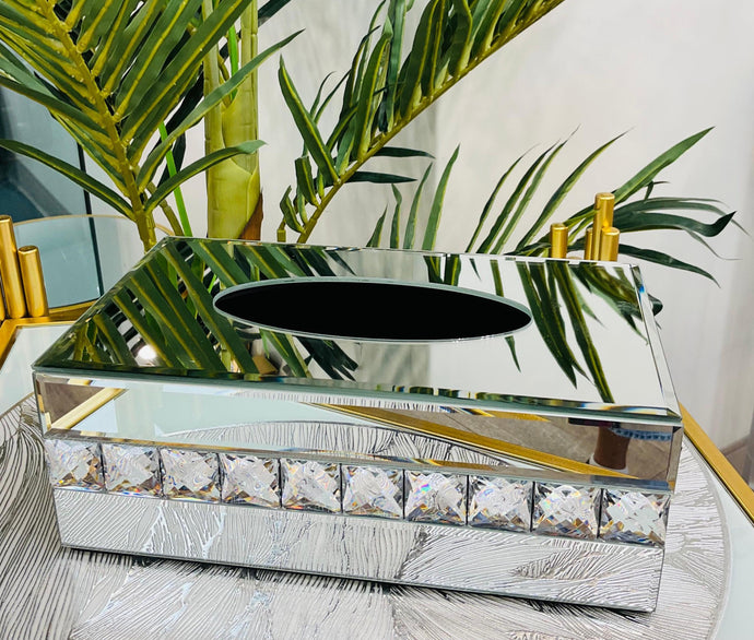 Crystal Tissue Box Glass Luxury Tissue Holder Crystals Decor Living Room/ Office/ Bedroom Decorative Storage Box
