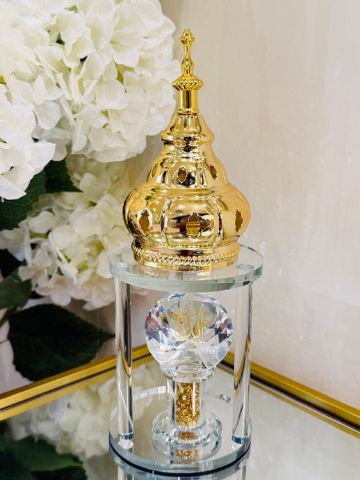 Incense Holder Luxury Silver and Gold Bakhour Burner Crystal Design Incense Burner