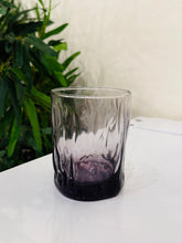 6-piece Set Glasses Drinking Cups Everyday Use Clear Heavy Glass Juice Cups Crystal Colour with Purple Glass Set of SIX