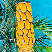 Vase Ceramic Centre Piece ORANGE & GOLD Geometric Cylinder Flower Vase Modern Home Decor Tabletop Accessories