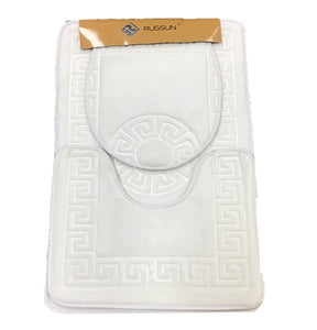 Bathroom Mat 3 Piece Bath Rug Set Luxurious in White From Papiyona RugSun