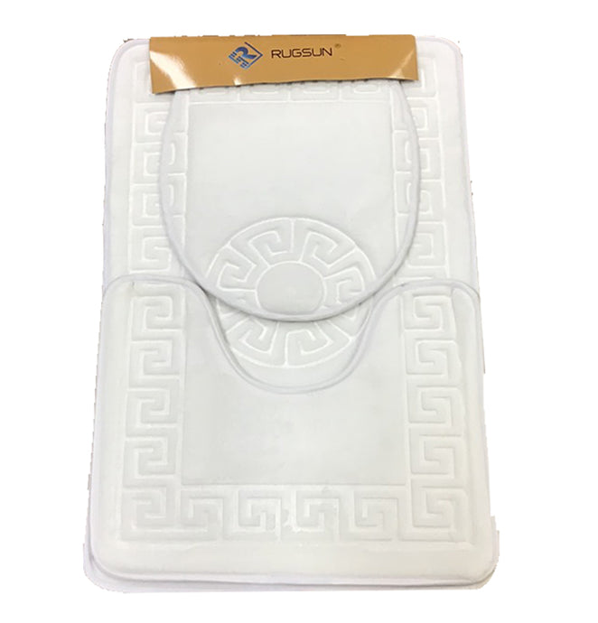 Bathroom Mat 3 Piece Bath Rug Set Luxurious in White From Papiyona RugSun